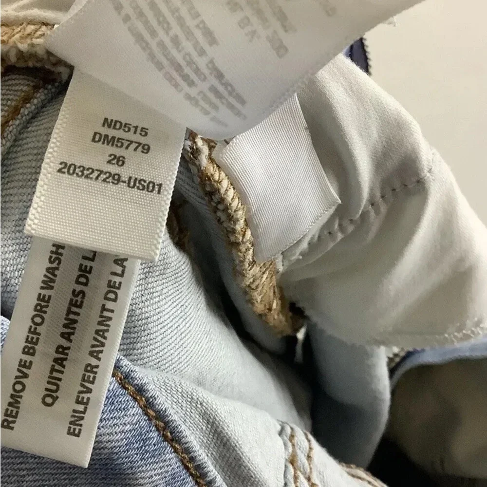 Madewell Sz 26 The Perfect Vintage Straight Jeans In Light Wash Blue Cotton